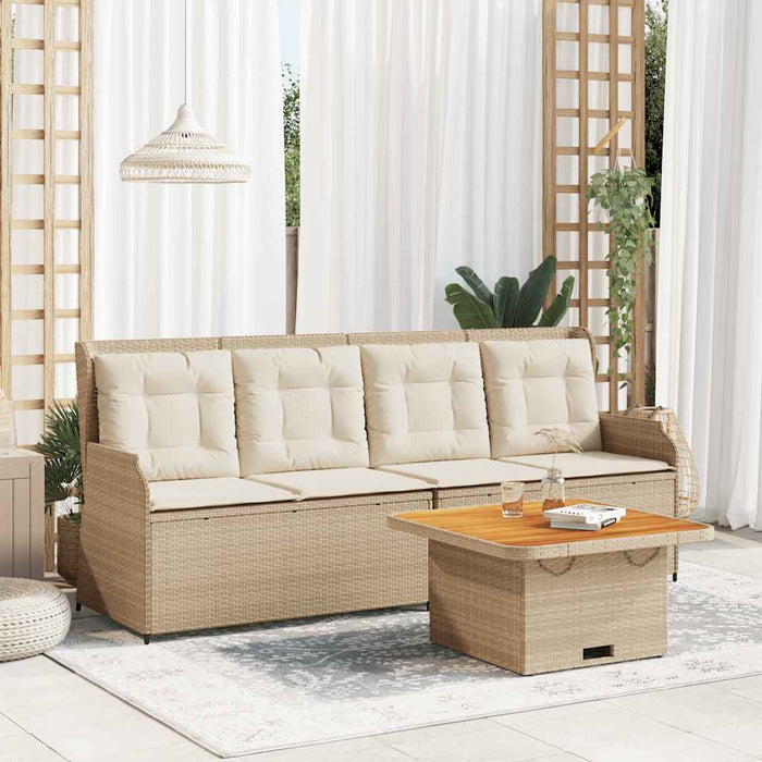 Set mobilier de grădină cu perne, 3 piese, bej, poliratan - WALTI WALTI