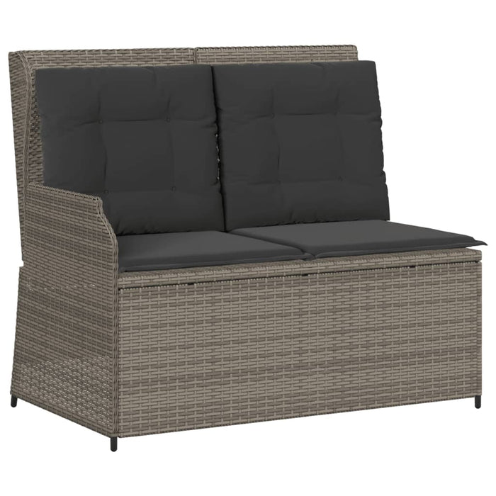 Set mobilier de grădină cu perne, 4 piese, gri, poliratan - WALTI WALTI