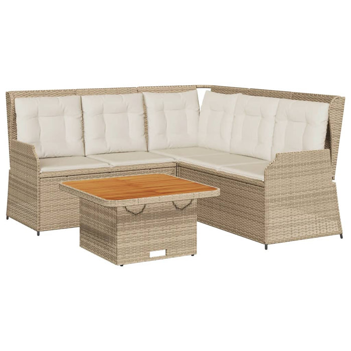 Set mobilier de grădină cu perne, 4 piese, bej, poliratan - WALTI WALTI