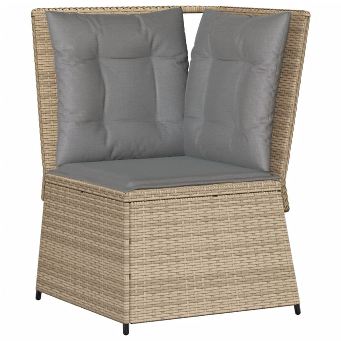 Set mobilier de grădină cu perne, 5 piese, bej, poliratan WALTI