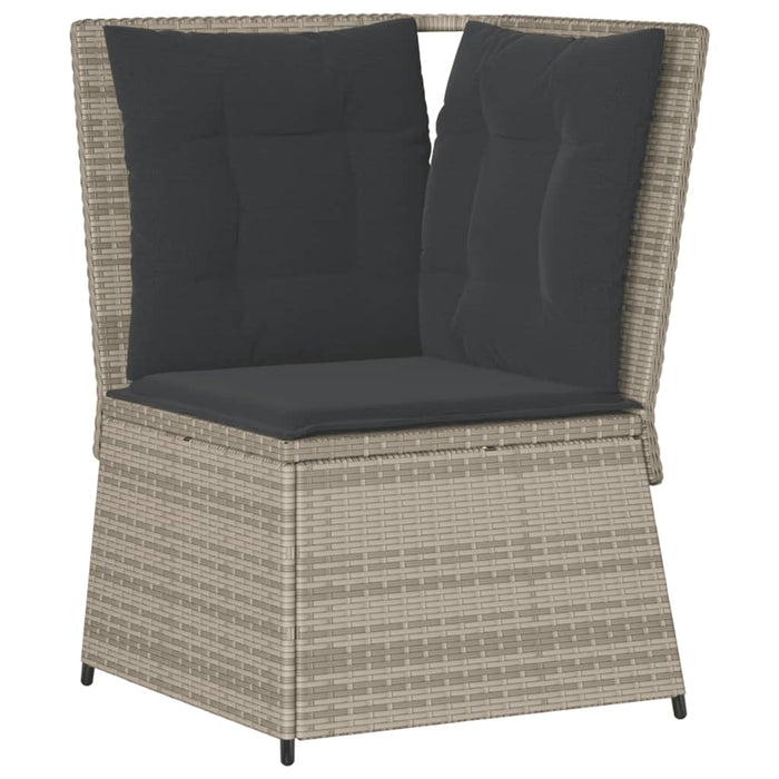 Set mobilier grădină cu perne, 5 piese, gri deschis, poliratan WALTI