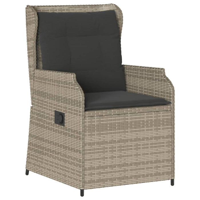 Set mobilier grădină cu perne, 5 piese, gri deschis, poliratan WALTI