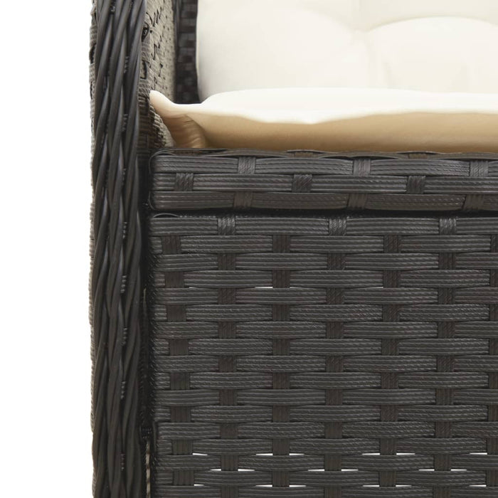 Set mobilier de grădină cu perne, 6 piese, negru, poliratan - WALTI WALTI