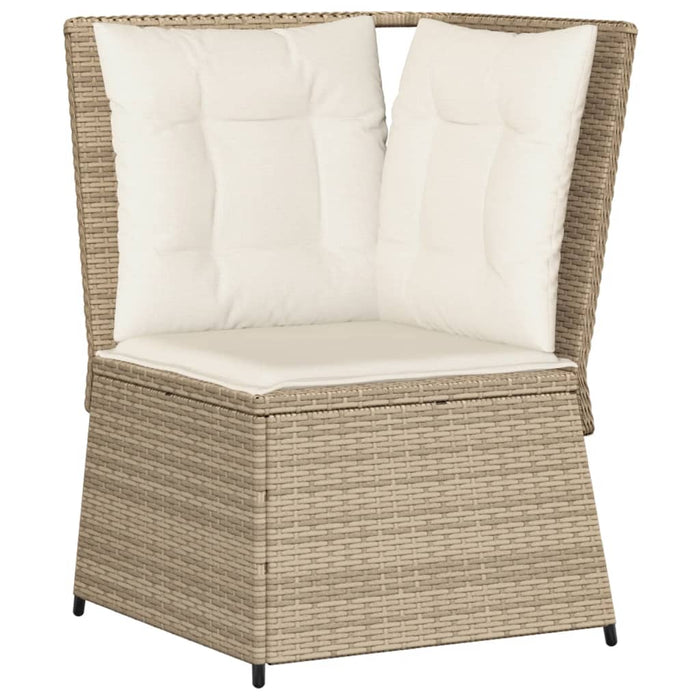 Set mobilier de grădină cu perne, 5 piese, bej, poliratan WALTI