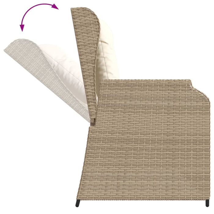 Set mobilier de grădină cu perne, 5 piese, bej, poliratan WALTI