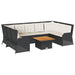 Set mobilier de grădină cu perne, 7 piese, negru, poliratan - WALTI WALTI