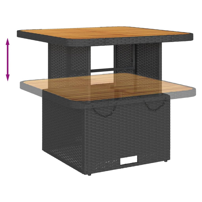 Set mobilier de grădină cu perne, 7 piese, negru, poliratan - WALTI WALTI