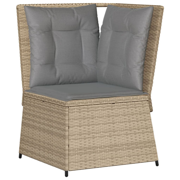 Set mobilier de grădină, 7 piese, cu perne, bej, poliratan - WALTI WALTI