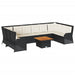 Set mobilier de grădină cu perne, 7 piese, negru, poliratan - WALTI WALTI