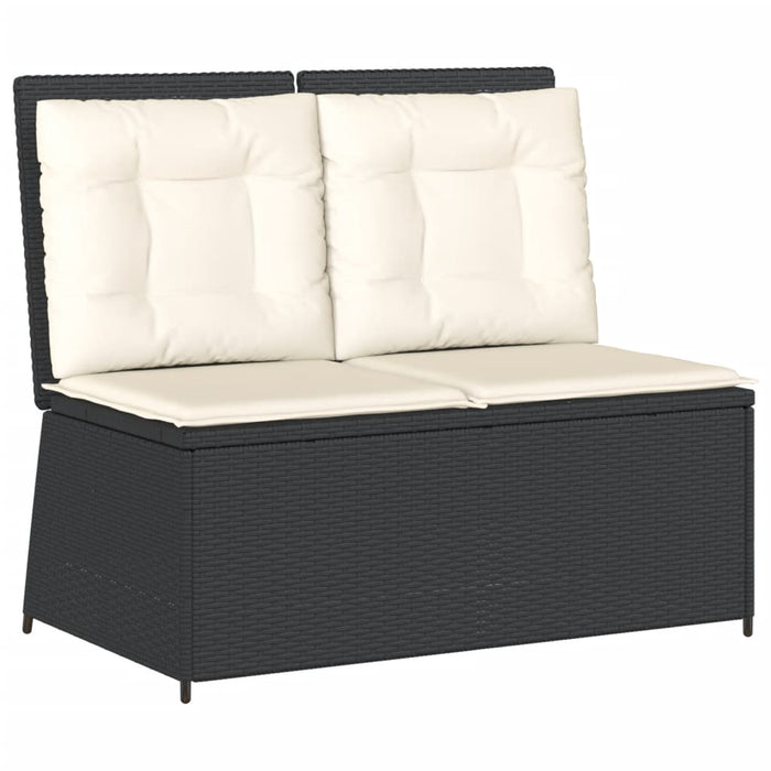 Set mobilier de grădină cu perne, 7 piese, negru, poliratan - WALTI WALTI