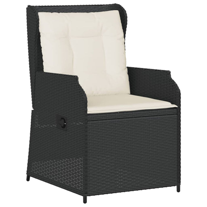 Set mobilier de grădină cu perne, 6 piese, negru, poliratan WALTI