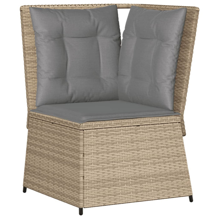 Set mobilier de grădină cu perne, 6 piese, bej, poliratan WALTI