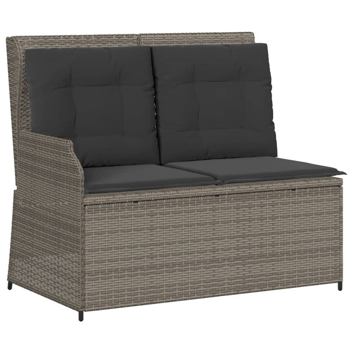 Set mobilier de grădină cu perne, 6 piese, gri, poliratan WALTI