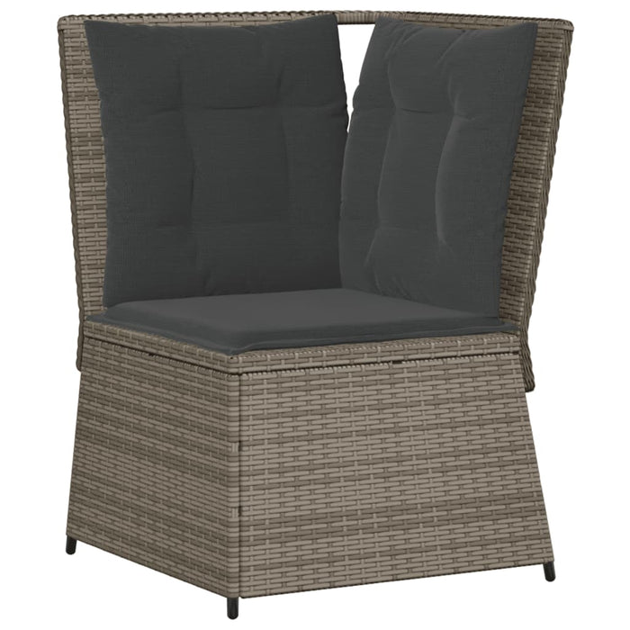Set mobilier de grădină cu perne, 6 piese, gri, poliratan WALTI