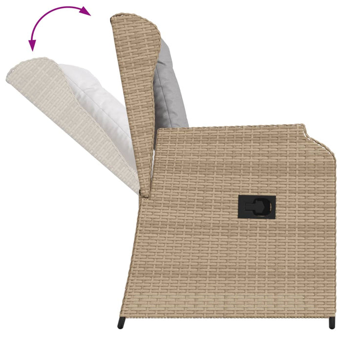 Set mobilier de grădină cu perne, 3 piese, bej, poliratan WALTI