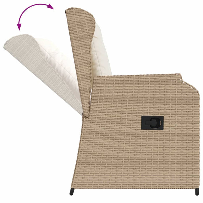 Set mobilier de grădină cu perne, 3 piese, bej, poliratan WALTI