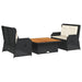 Set mobilier de grădină cu perne, 3 piese, negru, poliratan - WALTI WALTI