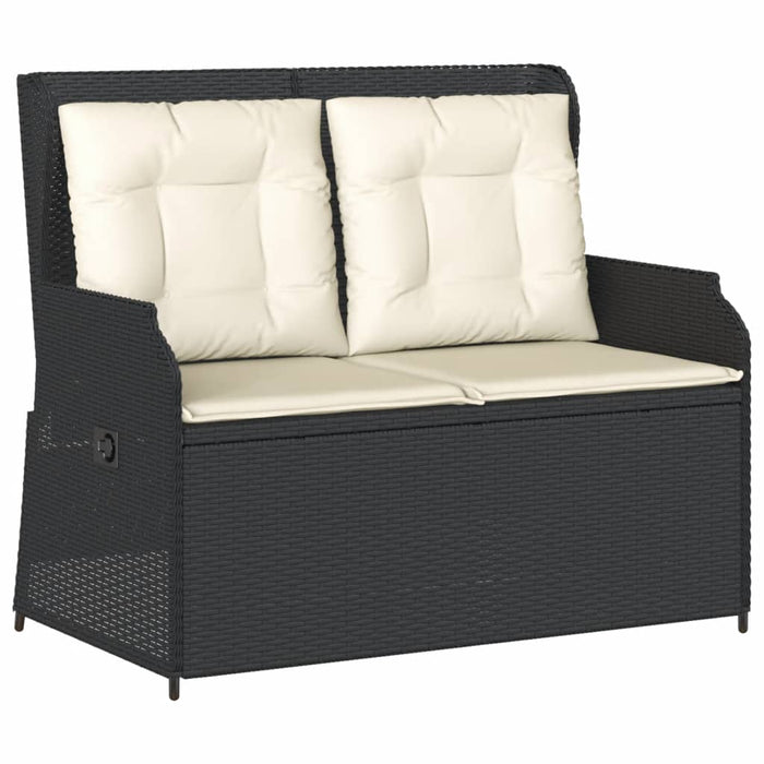Set mobilier de grădină cu perne, 3 piese, negru, poliratan - WALTI WALTI