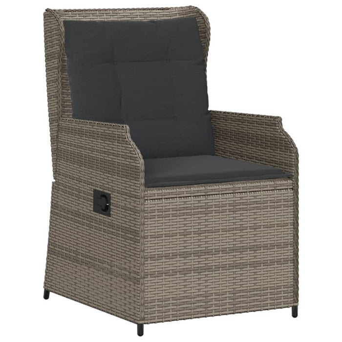 Set mobilier de grădină cu perne, 5 piese, gri, poliratan WALTI