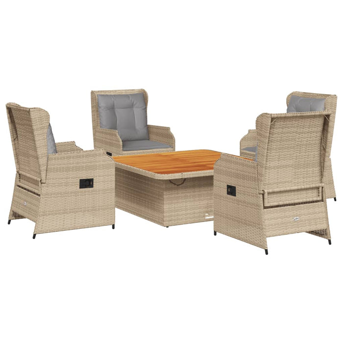 Set mobilier de grădină cu perne, 5 piese, bej, poliratan - WALTI WALTI