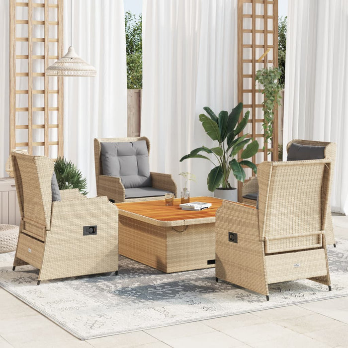 Set mobilier de grădină cu perne, 5 piese, bej, poliratan - WALTI WALTI