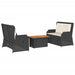 Set mobilier de grădină cu perne, 3 piese, negru, poliratan - WALTI WALTI