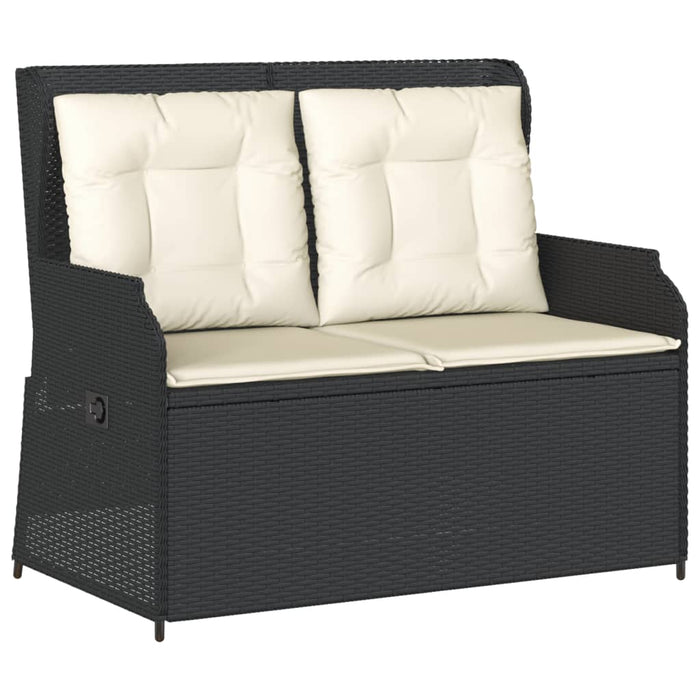 Set mobilier de grădină cu perne, 3 piese, negru, poliratan - WALTI WALTI