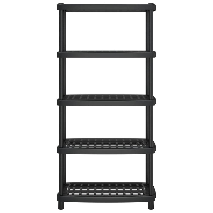 Raft depozitare cu 5 polițe, negru, 93,5x45,5x194,5 cm, PP - WALTI WALTI