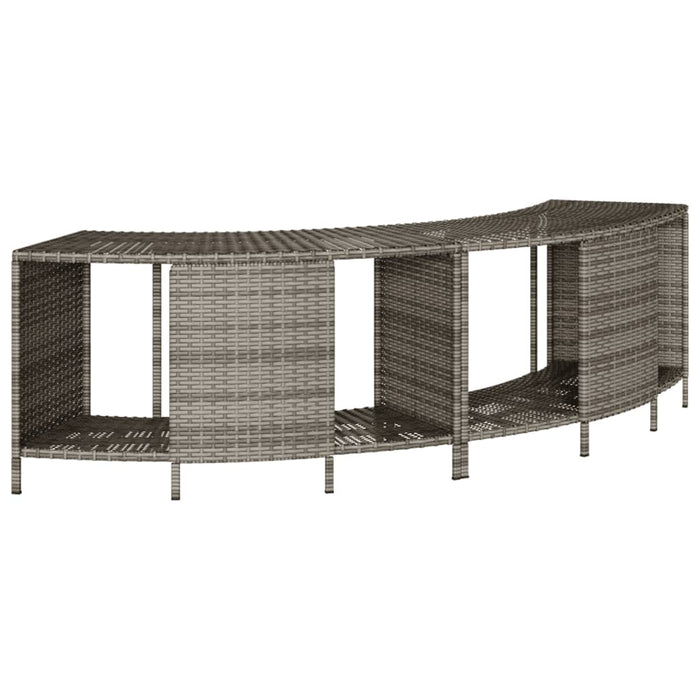 Împrejmuire cadă cu hidromasaj, gri, poliratan / lemn acacia WALTI