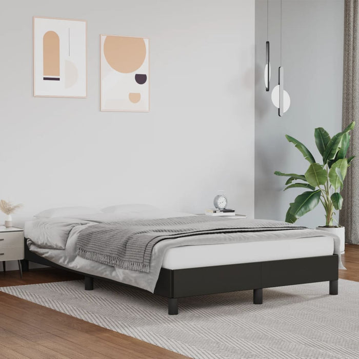 Cadru de pat fără saltea Negru piele artificială WALTI