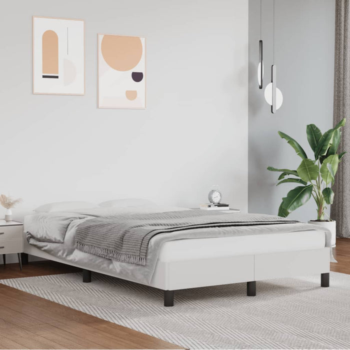 Cadru de pat fără saltea alb 120x190 cm piele artificială WALTI