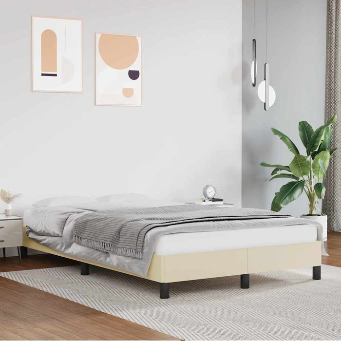 Cadru de pat fără saltea cremă 120x190 cm piele artificială - WALTI WALTI