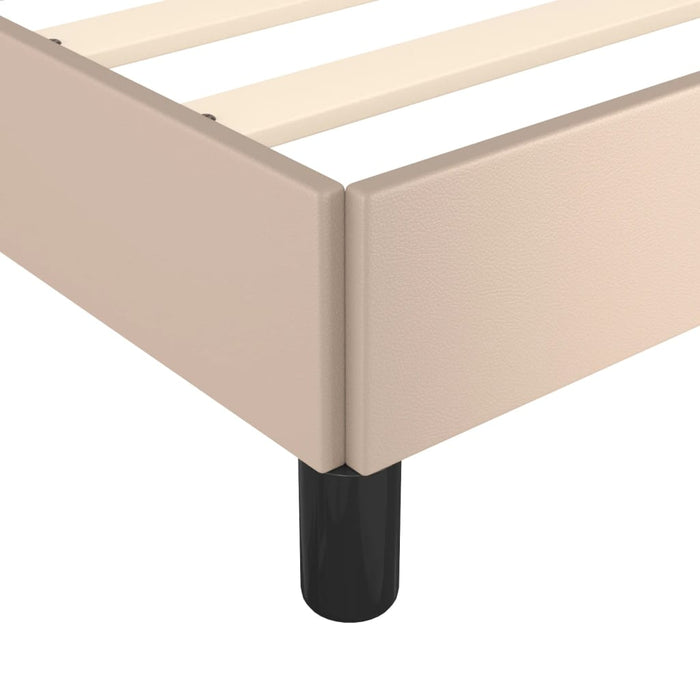 Cadru de pat fără saltea cappuccino 120x190cm piele artificială WALTI