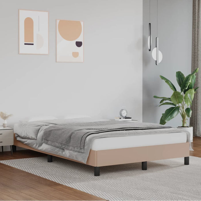 Cadru de pat fără saltea cappuccino 120x190cm piele artificială WALTI