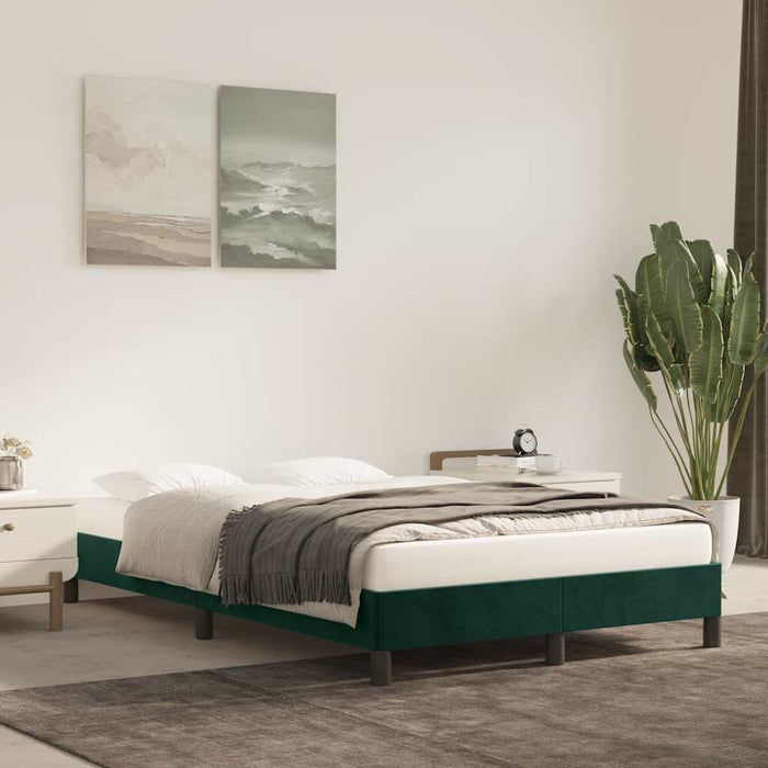 Cadru de pat fără saltea verde închis 120x190 cm catifea WALTI