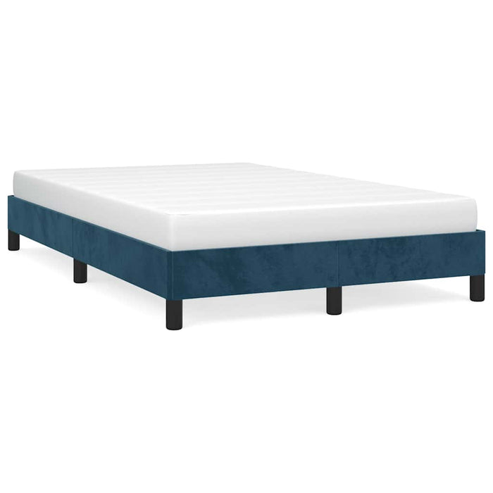 Cadru de pat fără saltea albastru închis 120x190 cm catifea WALTI