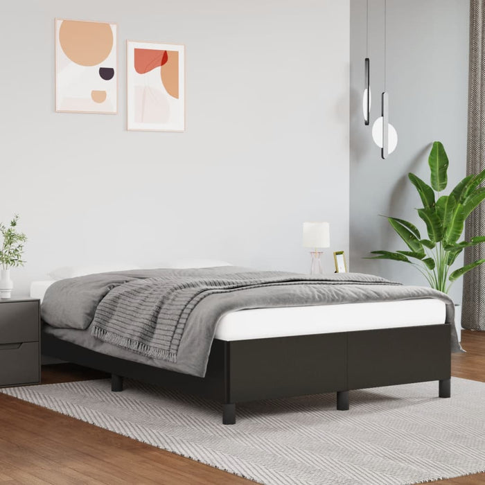 Cadru de pat fără saltea Negru piele artificială WALTI