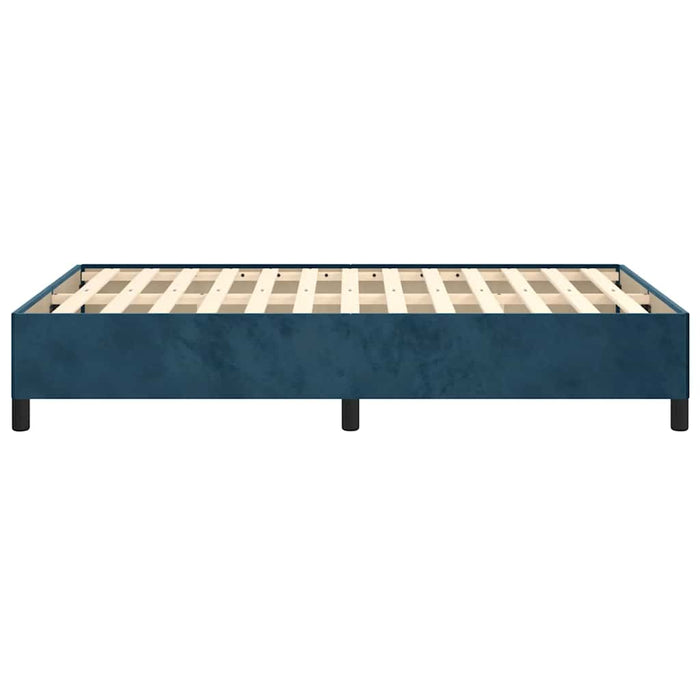 Cadru de pat fără saltea albastru închis 120x190 cm catifea WALTI