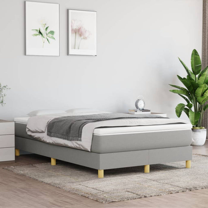 Pat box spring cu saltea, gri deschis, 120x190 cm, textil - WALTI WALTI