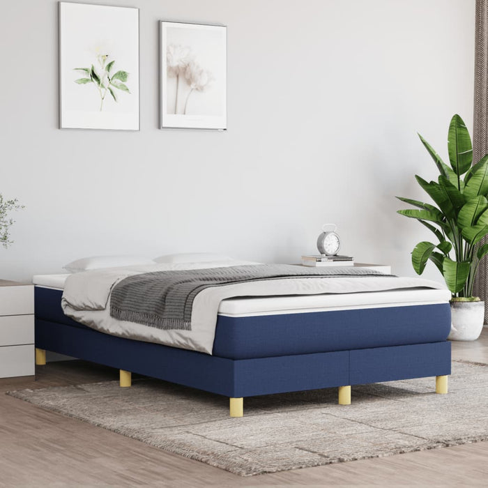 Pat box spring cu saltea, albastru, 120x190 cm, material textil - WALTI WALTI