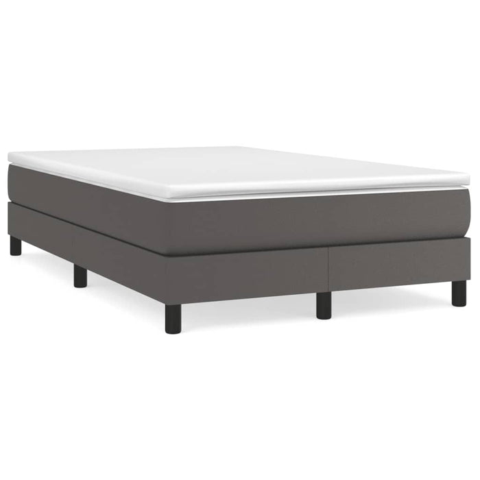Pat box spring cu saltea, gri, 120x190 cm, piele ecologică - WALTI WALTI