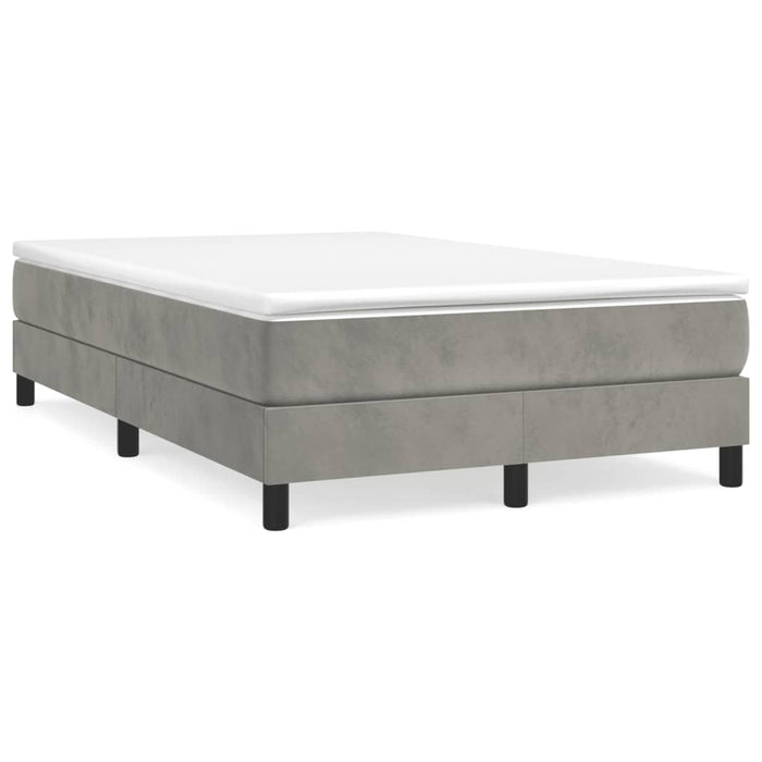 Pat box spring cu saltea, gri deschis, 120x190 cm, catifea - WALTI WALTI
