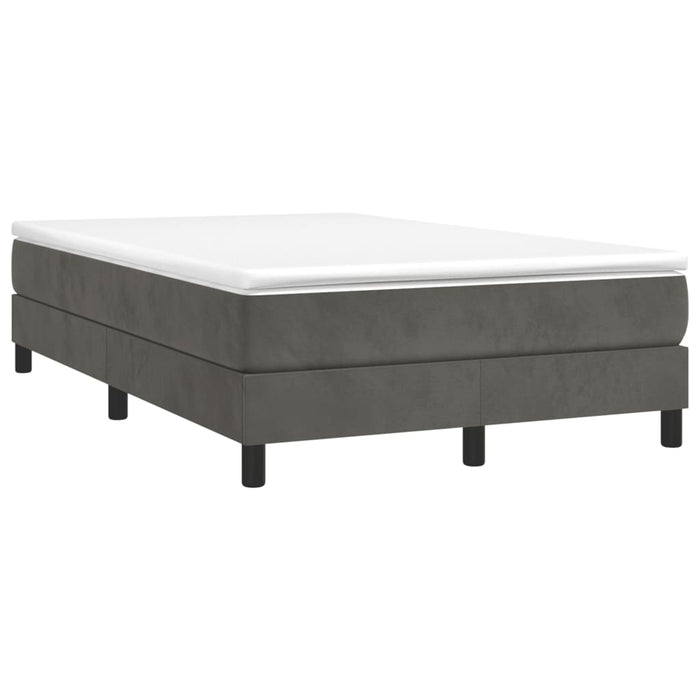Pat box spring cu saltea, gri închis, 120x190 cm, catifea - WALTI WALTI