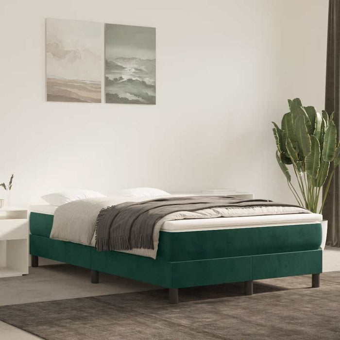 Pat box spring cu saltea, verde închis, 120x190 cm, catifea - WALTI WALTI