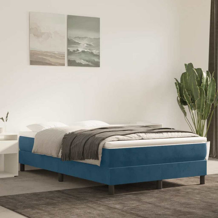 Pat box spring cu saltea, albastru închis, 120x190 cm, catifea - WALTI WALTI