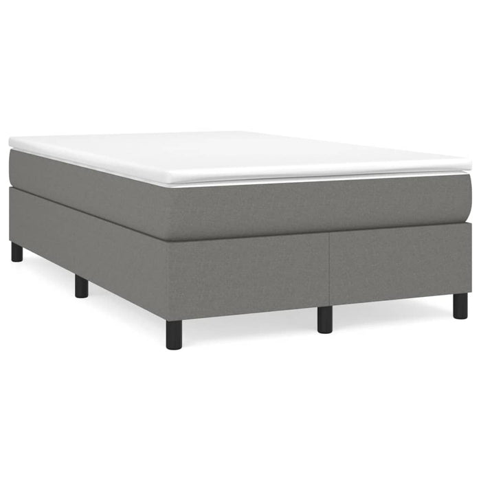 Pat box spring cu saltea, gri închis, 120x190 cm, textil WALTI