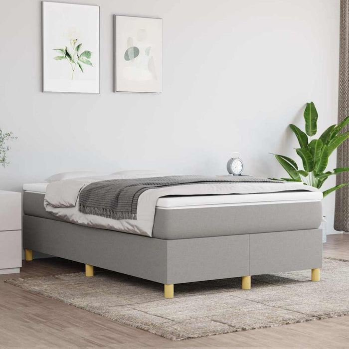 Pat box spring cu saltea, gri deschis, 120x190 cm, textil - WALTI WALTI