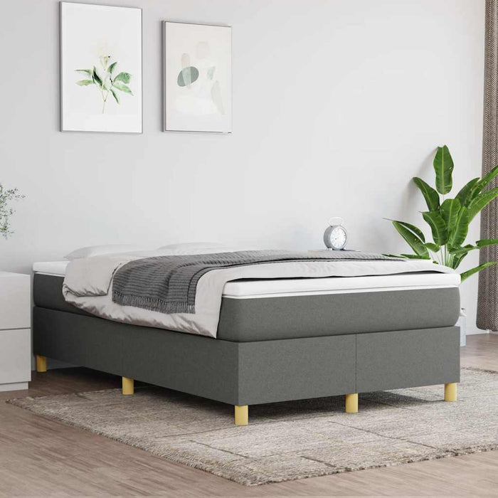 Pat box spring cu saltea, gri închis, 120x190 cm, textil - WALTI WALTI