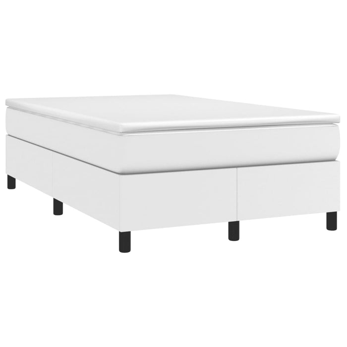 Pat box spring cu saltea, alb, 120x190 cm, piele ecologică - WALTI WALTI