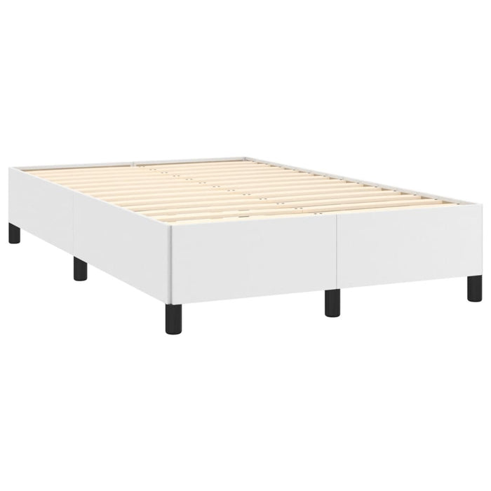 Pat box spring cu saltea, alb, 120x190 cm, piele ecologică - WALTI WALTI